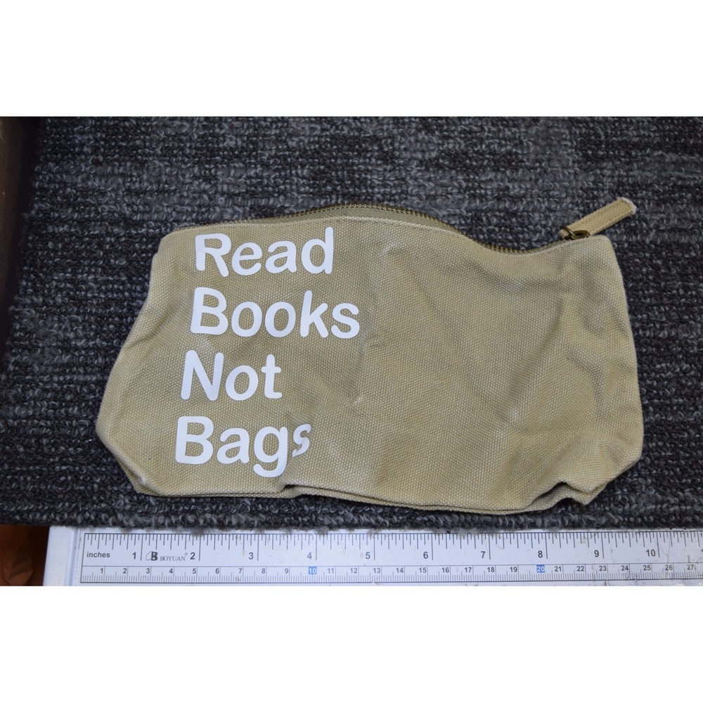 Barnes Noble Zipper Canvas Read Books Not Bags Pencil Pouch Cosmetic Makeup Bag